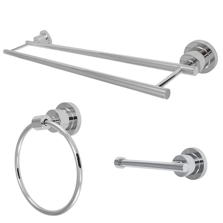 Kingston Brass 3-Piece Bathroom Accessories Set, Chrome BAK821348C